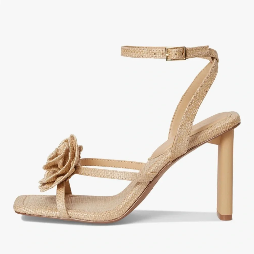 Aldo Sienna Mae Beige Heels with Rose Detail - Picture 2 of 6